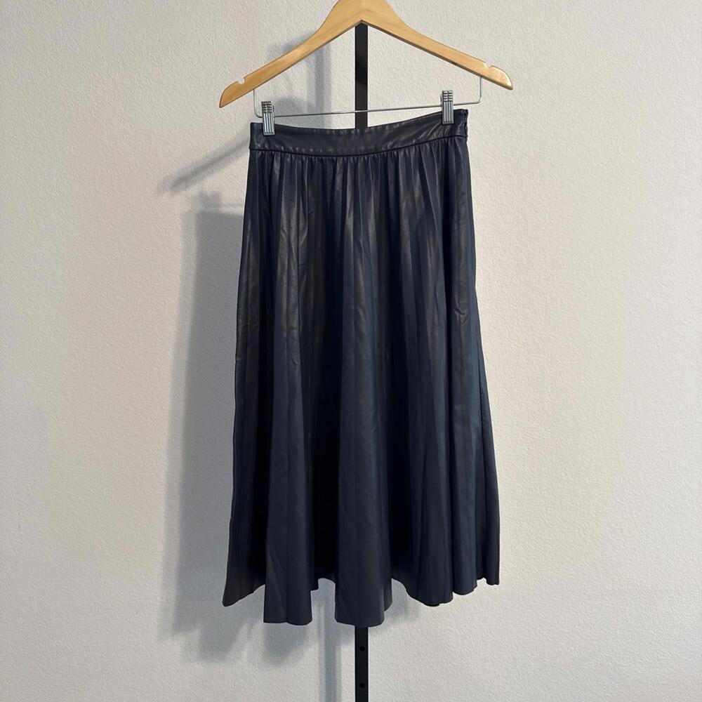 Scotch & Soda Faux Leather Pleated Midi Skirt Size XS $238 - Picture 2 of 12
